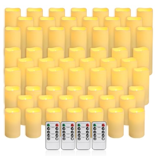 Image of 60 Packs Flameless Led Candles, Battery Candles,Simulate Flame,Waterproof Outdoor Indoor Candles