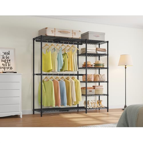 Image of VIPEK X2 Plus Expandable Heavy Duty Clothes Rack, Closet System Black