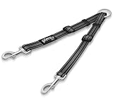 Prima Pets Reflective Adjustable Double Dog Coupler - Each Side Adjusts 11" to 20" in Length - Walk