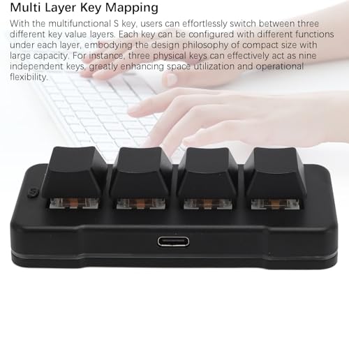 Teclado mecánico Yoidesu 4 keys con cable RGB USB miniatura 7