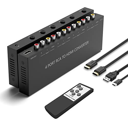AV to HDMI Converter 4-Port 1080P/720P 4:3/16:9 Switching