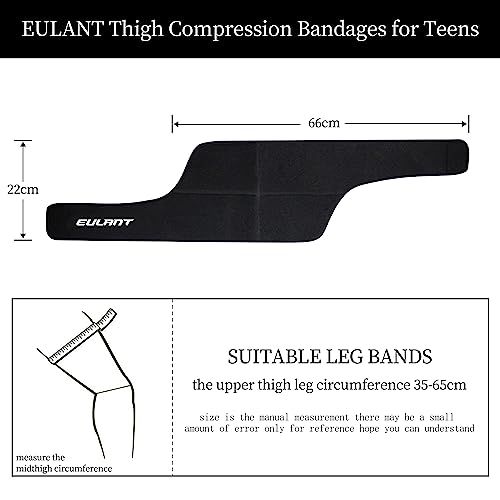 EULANT Oberschenkelbandage für Jugendliche,Neoprene Oberschenkelstütze,Jungs Verstellbare Oberschenkelkompressionshülse mit Klettverschluss zur Unterstüzung der Oberschenkelmuskulatur,Rutschfester