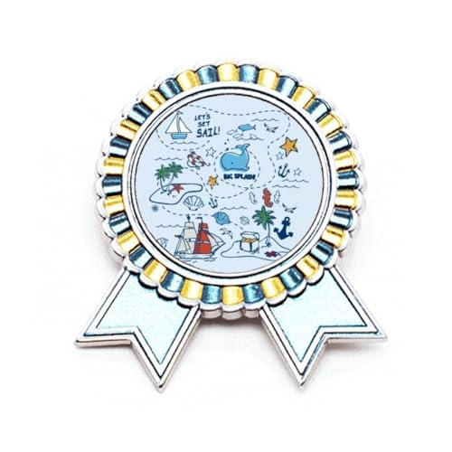 Broche de voyage Art déco Sail Splash M en métal pour sublimer vos vestes et chapeaux