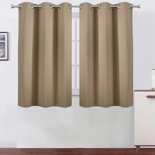 Image of LEMOMO Natural Blackout Curtains /38 x 54 Inch /Set of Two Panels Grommet Living Room Curtains