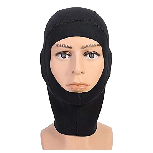 Warm Neoprene Scuba Diving Hood Sun UV Protection Wetsuit Diving Cap with Flow Vent to Eliminate Trapped Air Durable Stretchable Dive Hood for Surfing Snorkeling Kayaking Sailing Canoeing Water Sports