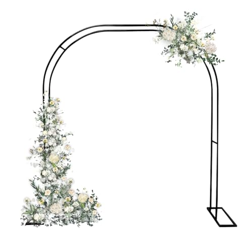 Arche de jardin en métal robuste de 240 x 220 cm, tuteur d'exception noir à base renforcée