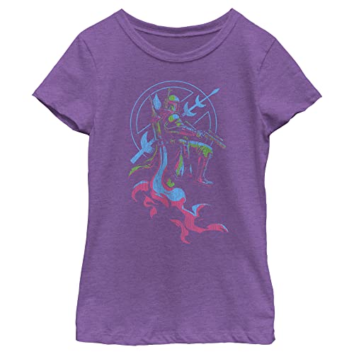 T-shirt Star Wars Fett violet berry XS fille pour le collège et les loisirs