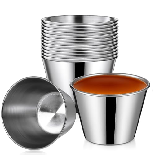 Juego de 12 Flaneras Individuales de Acero Inoxidable, Moldes para Flan Antiadherente Resistente y Duradero, Ideal para Flan, Postres, Salsa, Repostería y Cocción al Baño María, Ø8cm