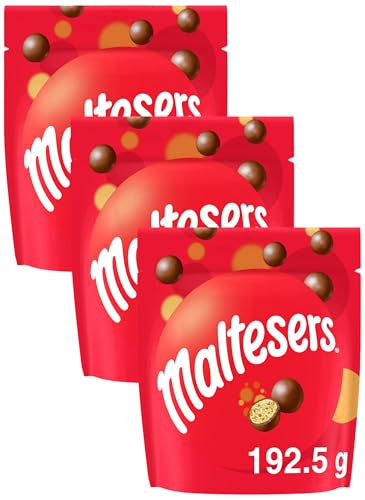 MALTESERS - Bonbons chocolat au lait cœur croquant - Sachet de 192,5g (Lot de 3)