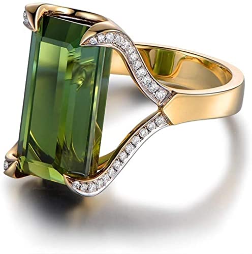 U-M Fashion Green Faux Gemstone Women Finger ring Charming jewelry Gift Green US 10 Durable and Professional