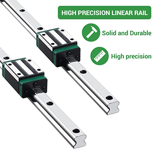 Chuangneng THM0M3B5W1065U25HAWX Linear Rail 2Pcs Hgr20 1000Mm Linear Guide Rail Hgh20Ca Hgh20 Linear Slide Rail + 4Pcs Hgh20Ca Carriage Slider Block Cnc Kit thumb #3
