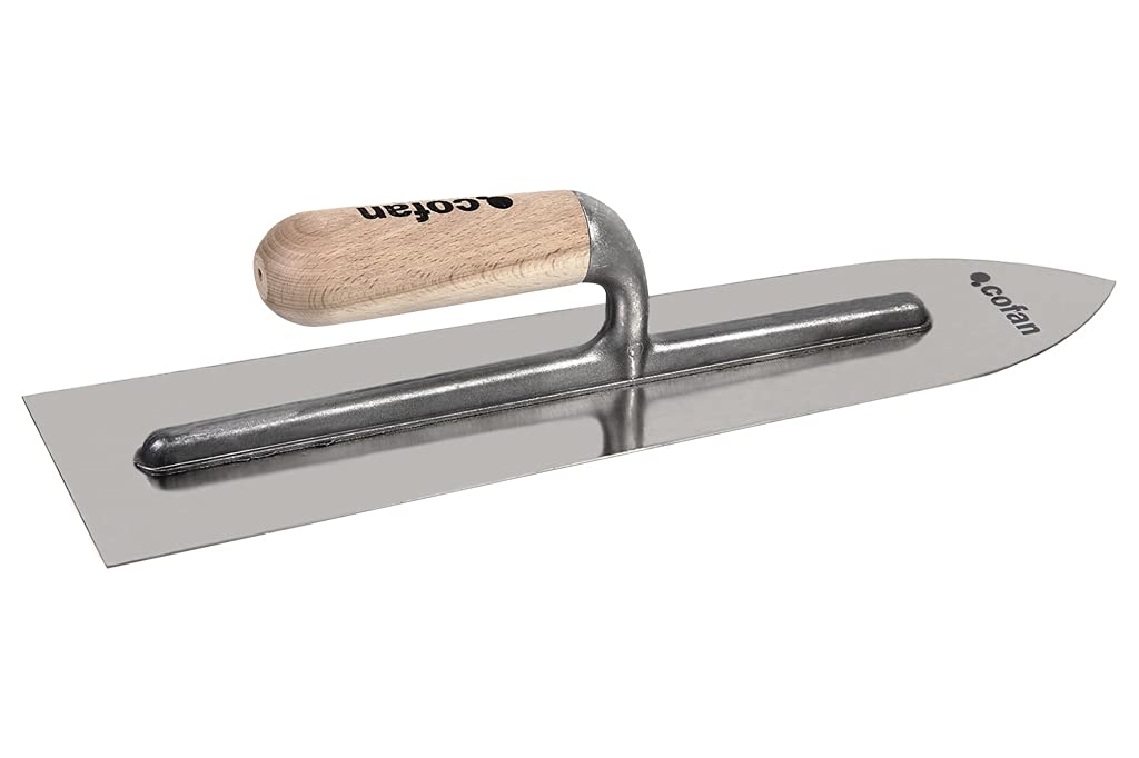 Llana autolivellante in acciaio al carbonio con manico in legno | Dimensioni lama: 400 x 110 x 1 mm | Strumenti da costruzione