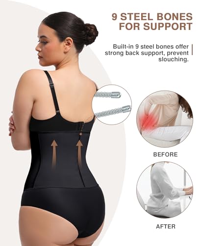 Image of Waist Trainer for Women Latex Underbust Waist Cincher Corset, Tummy Control Corset Sport Girder Hourglass Body Shaper