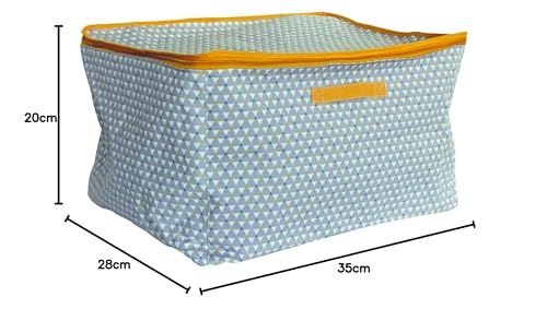 Storage Bag with Handles, 28 cm x 35 cm x 20 cm, Grey/Yellow, Grey / Yellow, 28x35x20cm - Image 2