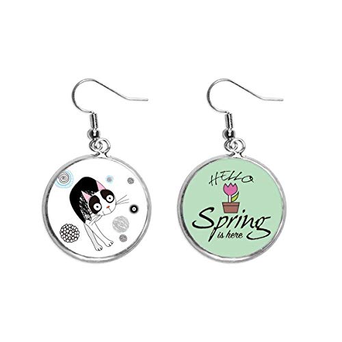 Joyas de primavera como pendientes de gato delgado colgante para regalar a amantes de animales