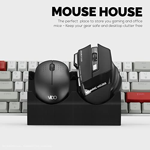 Image of Brainwavz Desktop Keyboard & Dual PC Mouse Stand Holder, Suitable for Small Or Large Keyboards, Gaming & Office Mice - Organize Your Work Or Game Space and Keep it Clutter-Free (DK03)