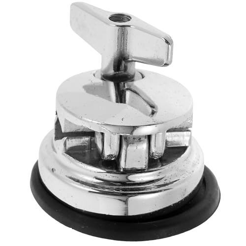 Soporte de montaje ajustable para tom de batería, base de soporte para pata de tom, color plata, hierro plateado