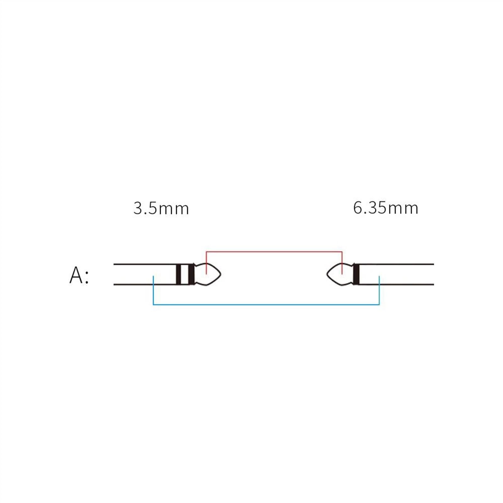 TSTS Cavo Strumento per Chitarra Cavo Per Chitarra Stereo Con Bloccaggio A Vite Da 3,5 Mm A Jack Da 6,35 Mm Cavo Per Strumento Materiale In Rame(R,0.75m)