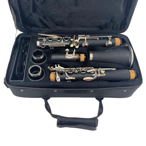 Conboxus Ebonite Professional b Flat Clarinet with Hard Case,Reeds,Stand,Cleaning Cloth,Cork grease, Mouthpiece Brush and Pad Brush,Cushion,Gloves - Thumbnail 2