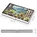 VstaDank Natural Scenery Business Card Holder Fashion Aluminum Alloy Flip Cover Credit Card Holder High End Professional Name Cards Case Exquisite Pocket Metal Cards Holder for Work