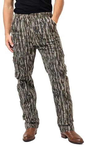 Realtree Men's Camo Hunting Pants, Mid Rise, Durable Cargo Pants with 6-Pocket, Slim Fit, Men's Outdoor Pants