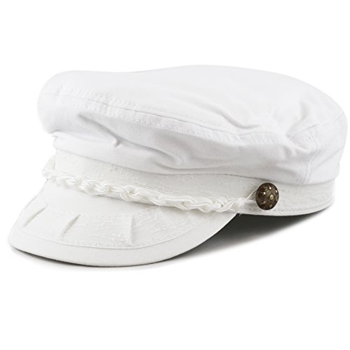 Image of The Hat Depot Unisex Cotton Yachting Style Sailing Greek Fisherman Cap hat