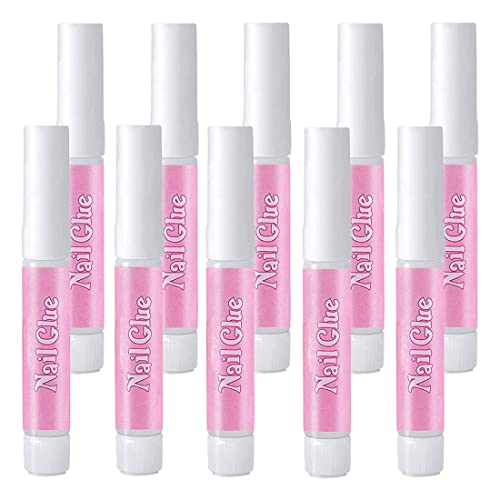 BODYA 10 piezas de pegamento de punta de uñas extrafuerte, pegamento para uñas postizas para aplicar puntas de uñas artificiales, suministros de manicura
