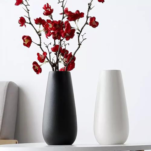 Vase en céramique noir stable et étanche pour décoration florale de table - 5