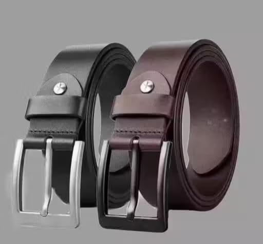 Image of Fancy2 Craft Belt For Men PU SINGLE LUPPI BLACK BROWN