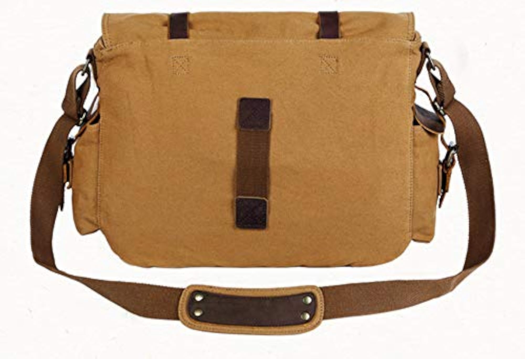 Vintage Military Leather Canvas Laptop Bag