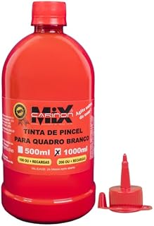 Tinta Para Marcador de Quadro Branco CARINON MIX 1 litro Rende até 200 recargas (VERMELHO)