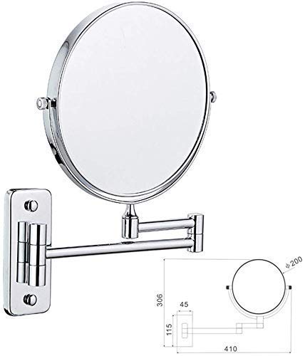 Miroir de Maquillage Mural 20cm Double Face Extensible 3X pour Rasage - 7