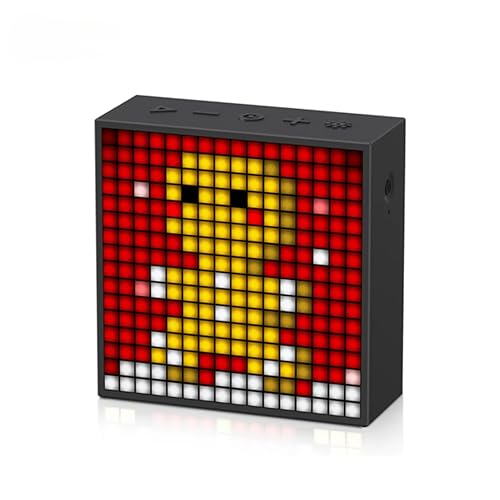 Velaryx Timebox Evo Altifalante Bluetooth 5.0 portátil com ecrã LED e PIXEL ART, relógio despertador inteligente, assistente de sonho, funções inteligentes, notificações e áudio 6W DSP, decoração