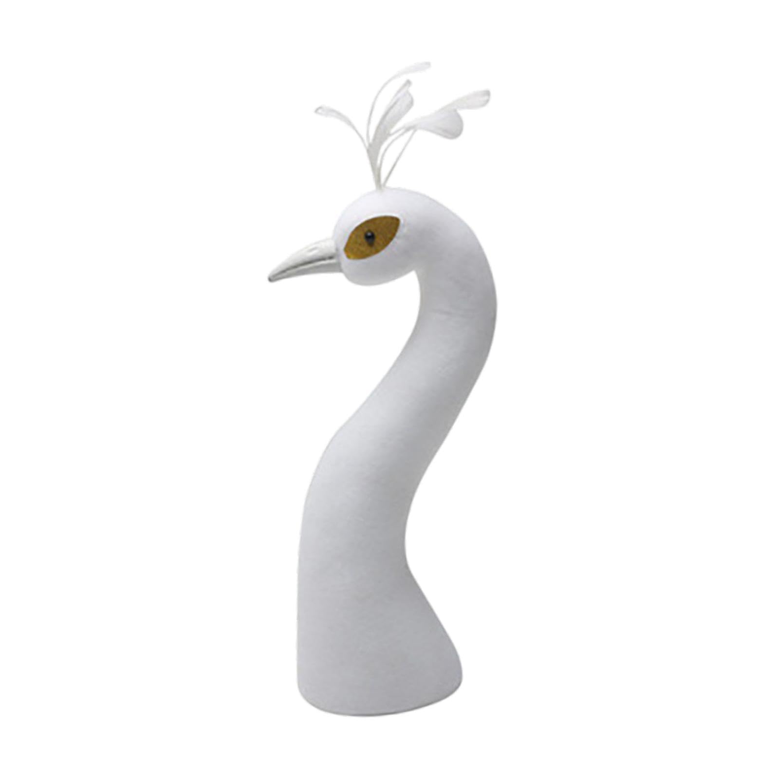 perfk Paon tête de Mannequin, décor d'arrangement floral, décoration de la panier ornement pour fête de Thanksgiving douche nuptiale, Blanc
