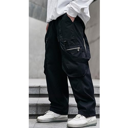 XYXIONGMAO Men's Japanese Paratrooper Functional Cargo Pants Streetwear Mens Harem Pants Casual Goth Pants for Men Tech Pants3