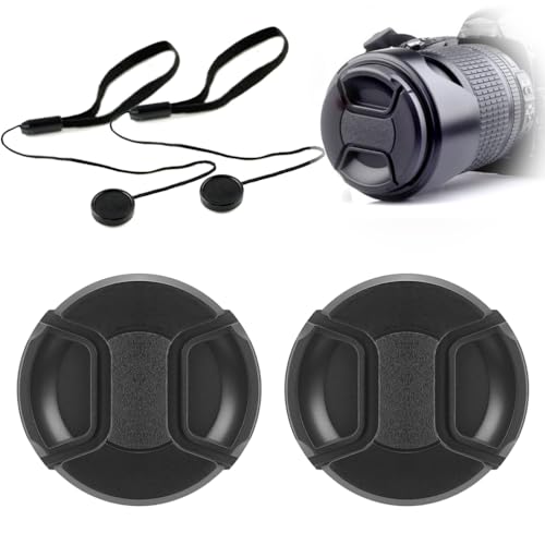 Tapa Frontal para Objetivo de 55 mm con Protector de Tapa de Lujo para D3400 D3500 D5600 D7500 con AF-P 18-55 mm para Sony A7 A7 II III con FE 28-70 mm Lente