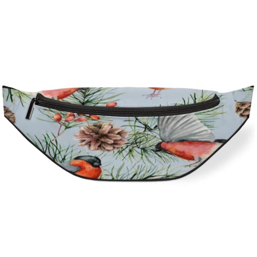 Sac banane pour homme et femme, motif oiseaux mignons, fleurs et animaux, sac banane léger pour course à pied, voyage, randonnée, Cute Birds Flower, X-Large Cover