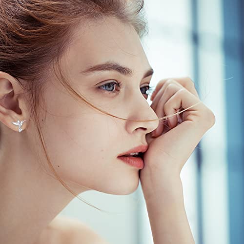 OHAYOO Hummingbird Stud Earrings Set – 925 Sterling Silver Animal Earrings with Octopus Moonstone, Paw Print & Swan, Ocean & Forest Jewelry Gifts for Women, Summer Graduation Birthday4