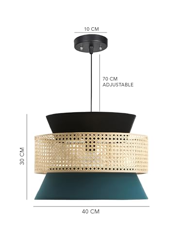 Image of Habere India-All the Cultures Fabricating India Pendant Lamps for Living Room | Hanging Lights for Living Room | Pendant Lights for Ceiling | Bamboo Ceiling Lamp (S; D:40 x H:30 cm)