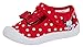 Disney Escarpins Minnie Mouse en toile pour enfant - Faciles à attacher, Rouge, 22 EU