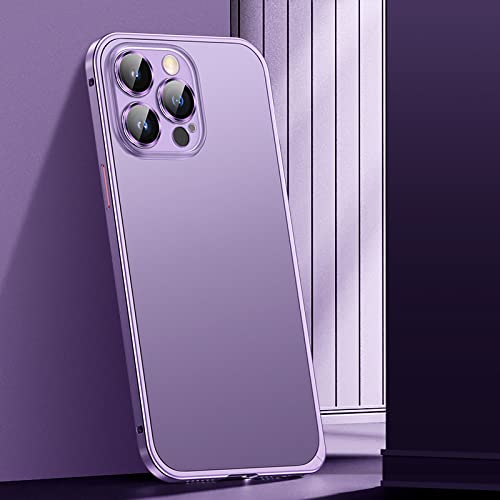 Coque magnétique en métal iPhone 14 Pro Max violette pour le quotidien