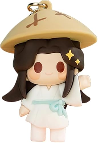 CALEMBOU Llavero de anime, 2.4 pulgadas, lindo llavero de figura de Xie Lian Hua Cheng Chibi, mercancía china de Donghua Tian Guan Ci Fu para