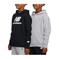 New Balance Boys Hoodie 2-Pack – Premium Comfy Cotton Blended Fleece Pullover Hoodies for Kids, Soft Boys Sweatshirts Grey Heather/Black