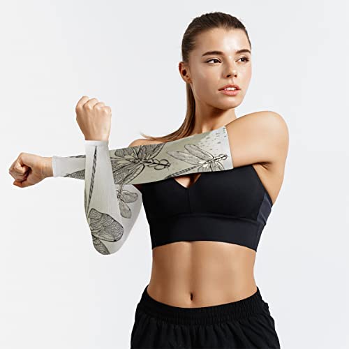 Xmnygj Dragonfly Arm Sleeves With Thumb Hole Gardening Sleeves Uv Sun Protection Arm Covers For Women Men Farmer Outdoor Sports Work Running Cycling Hiking #TOP5