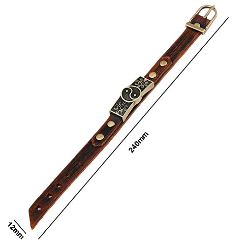 Pulsera de cuero Yin Yang Taiji para hombre miniatura 5
