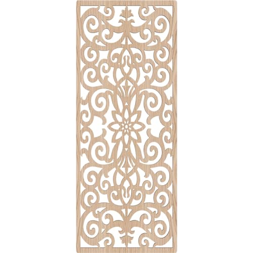 Image of Buel Decorative Pierced Fretwork Wood Wall Panels, 11 3 /8 inchW x 29 3 /8 inchH x 1 /4 inchT, Red Oak