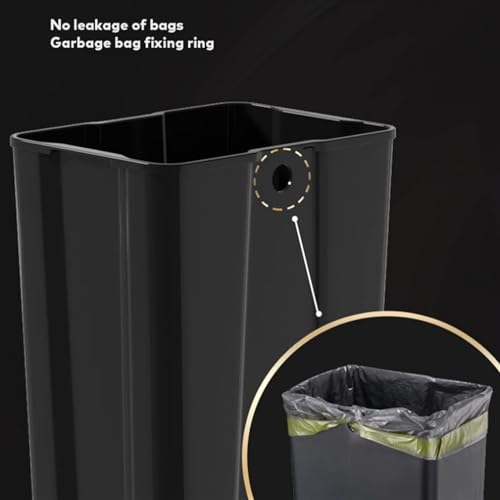 Caneca de basura con tapa y pedal estilo mármol blanco oro 9L miniatura 6