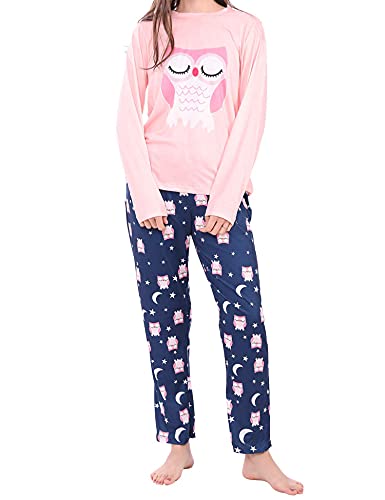 DiaryLook Pijama cómodo de manga larga para mujer, conjunto de pijama para mujer, bonito estampado para descansar, conjunto de pijama para mujer, S-XL, E#Pijama para mujer, S Cover