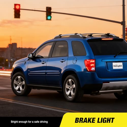 Image of Nilight Third Brake Light Tail High Mount 3rd Stop Lights Smoked Lens Compatible with Chevy Equinox and Pontiac Torrent 2007 2008 2009 Van SUV Rear Center Cab Lamp