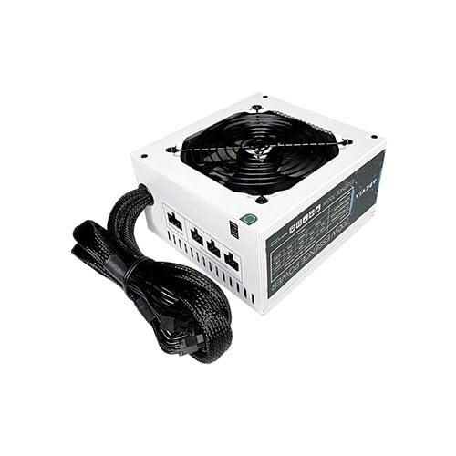 Apevia ATX-ES700-WH Essence 700W ATX Semi-Modular Gaming Power Supply with Auto-Thermally Controlled 120mm Black Fan, 115/230V Switch, All Protections